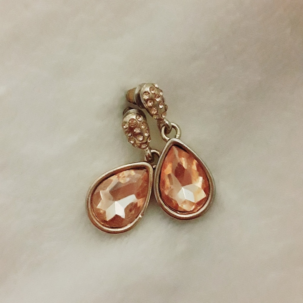 Rose Gold Gemstone Teardrop Earrings